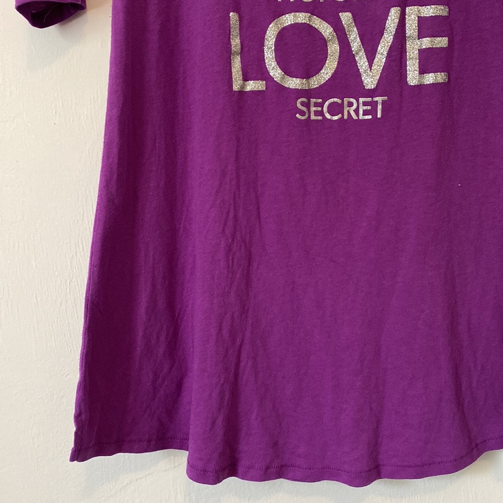 Victoria’s Secret Pajama Shirt, Purple and silver, size large - Picture 5 of 6